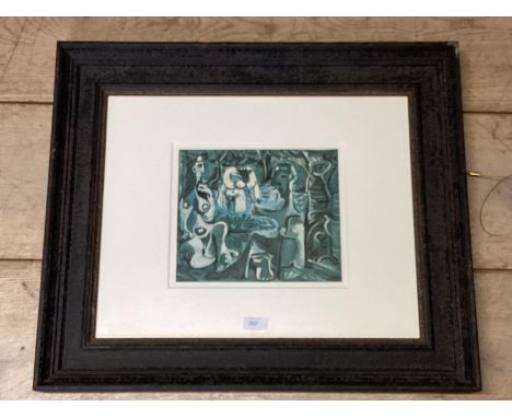Manner of Picasso, limited edition, abstract print in a glazed frame, 19cm x 24cm 