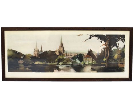 Carriage print LICHFIELD STAFFORDSHIRE by Claude Buckle from the Midland Region A Series. In an original type glazed frame, p