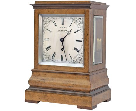 London &amp; North Western Railway Walnut Bracket railway clock. The large chain driven English fusee movement with screwed p