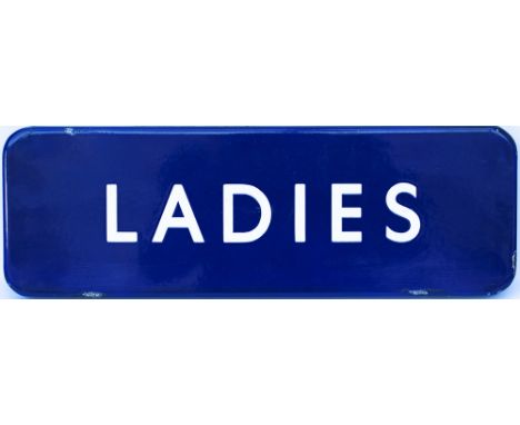 BR(E) FF enamel station sign LADIES. In very good condition with minor edge chipping, measures 18in x 6in which is doorplate 