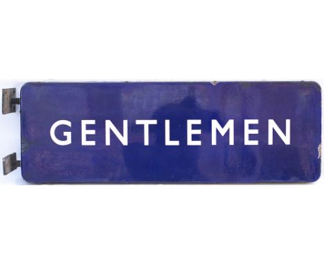 BR(E) FF enamel railway sign GENTLEMEN. Double sided with original mounting brackets. Both sides are in good condition with m