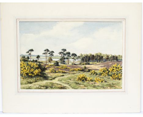 Original watercolour artwork NEAR BLYTHBURGH, WALBERSWICK HEATH, SUFFOLK by local carriage print artist Eric Scott for the BR