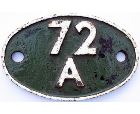 Shedplate 72A Exmouth Junction 1950- September 1963. This ex LSWR shed to the east of Exeter had over 120 locos allocated thr