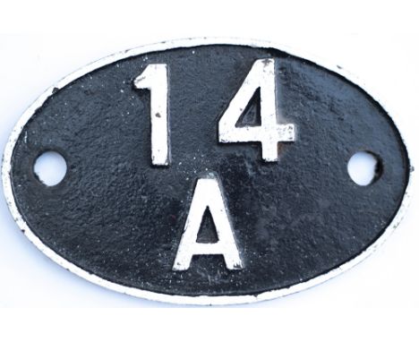 Shedplate 14A  Cricklewood 1935-September 1963. This ex MR shed was home to 90 locos in 1950, but by the time it changed code