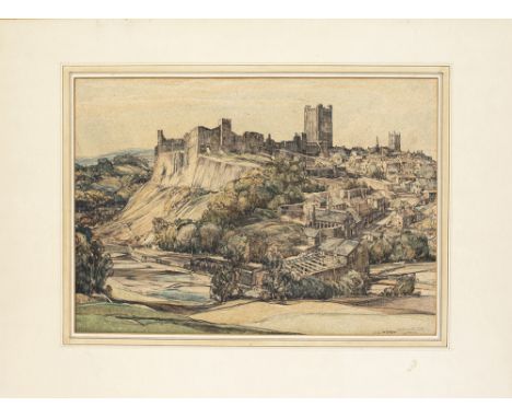 Original watercolour artwork RICHMOND, YORKSHIRE by LNER poster and carriage print artist, John Charles Moody R.I. A design f