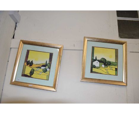 PAIR OF COLOURED PRINTS, GILT FRAMED