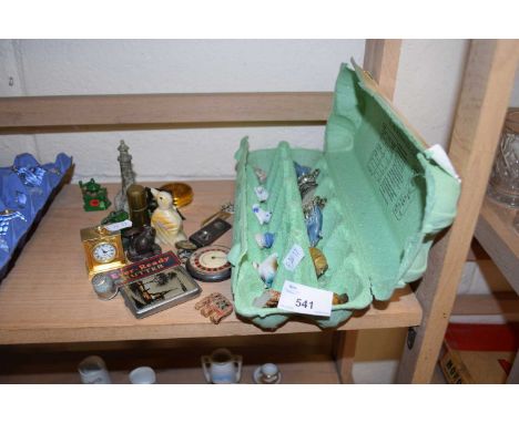 MIXED LOT:  VARIOUS WADE WHIMSEYS, ASSORTED SMALL ORNAMENTS, MINIATURE CARRIAGE CLOCK AND OTHER ITEMS