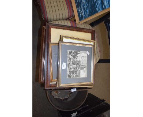 MIXED LOT:  VARIOUS 19TH CENTURY BLACK AND WHITE PRINTS, PHOTOGRAPHIC PRINTS ETC
