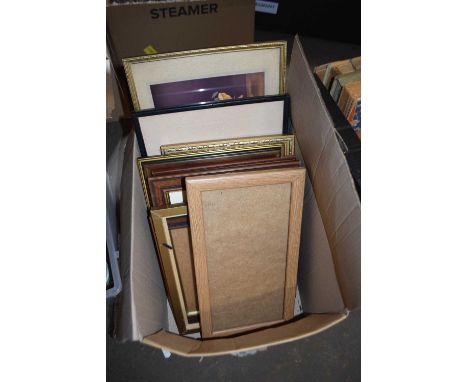 ONE BOX OF VARIOUS PRINTS, PICTURE FRAMES ETC