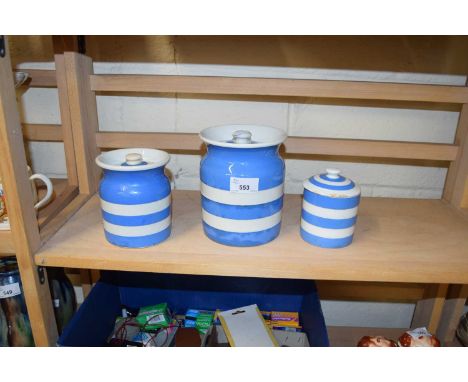 THREE T.G.GREEN CORNISH WARE KITCHEN JARS