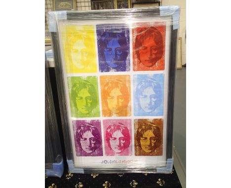 Contemporary Andy Warhol style print of John Lennon 60 x 90 cm, This lot is not available for in-house P&amp;P. 