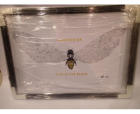 Contemporary impressionist print of The Manchester Bee 83 x 58 cm, This lot is not available for in-house P&amp;P. 