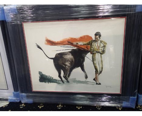 Signed limited edition print, The Matador by Roger Hebbelinck (1912-1988) 75 x 50 cm, This lot is not available for in-house 