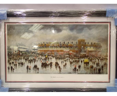 Contemporary impressionists print of "The Match" By Bernard McMullen 67 x 33 cm, This lot is not available for in-house P&amp