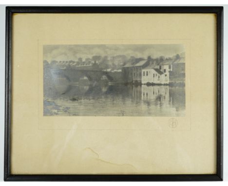 J.P. Milligan "The Auld Brig, Dumfries" A bromide print of an early photograph for the Scottish National Photographic Salon 1