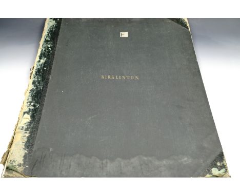 Large scale Victorian bound OS map, ordinance plan of the parish Kirklinton, missing title page and damaged spine, 68 cm x 53