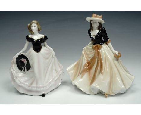 Two Royal Worcester figurines 'Caroline' and 'Joanne', tallest 17 cm
