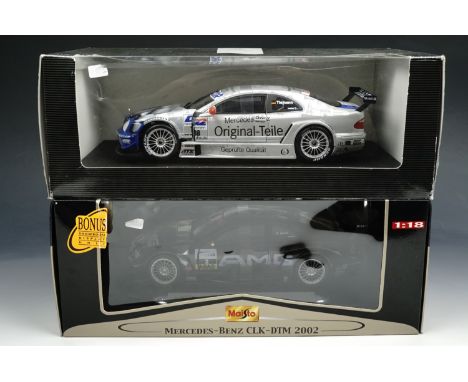 A Mercedes-Benz original-teile AMG CLK 1:18 scale die-cast model together with a similar Maisto die-cast model