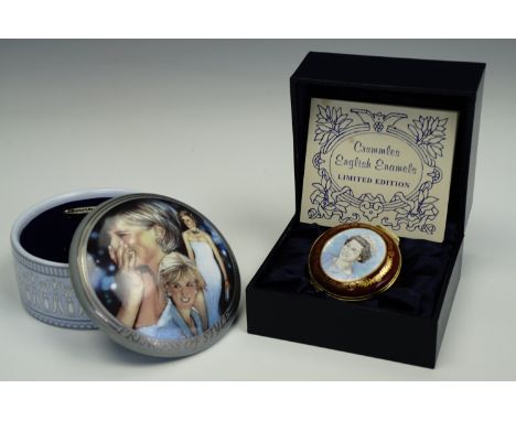 A Crummles limited edition Queen's Golden Jubilee commemorative enamelled box, together with a "Diana, Princess of Smiles" Bl