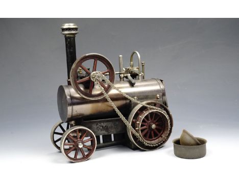 A Carette portable live steam engine with chain drive, 18 x 20 cm