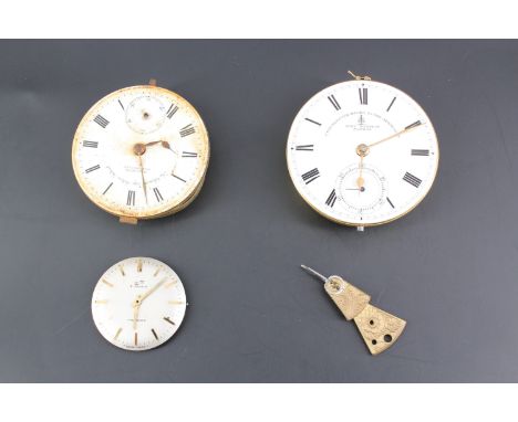 A Victorian lever pocket watch movement and face, the latter marked John Forrest, London, chronometer maker to the Admiralty,