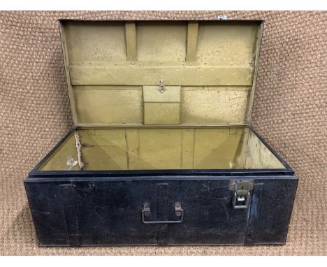 An early 20th Century Indian steel cabin trunk, 82 cm x 46 cm x 32 cm