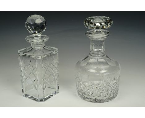 An Edinburgh Crystal decanter and one other decanter, tallest 22 cm 