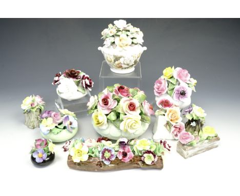 11 ceramic posies, various makers including Adderley and Sylvac