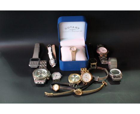 Sundry digital and other wristwatches including a calculator watch