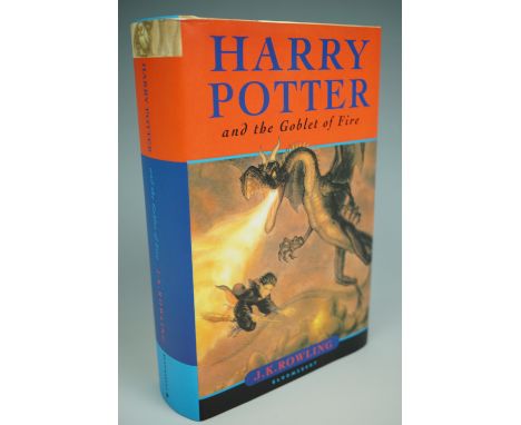 J K Rowling, miss-bound 'Harry Potter and the Goblet of Fire', London, Bloomsbury, 2000, [The text and binding inverted]