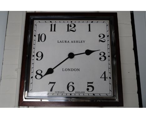 A large Laura Ashley retro art deco style electric wall clock, face 55 cm