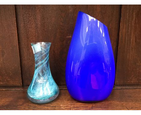 A Studio glass vase with a Caithness vase (2)