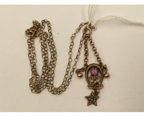 A 9ct gold chain with pendant, 3.5 grams approx 
