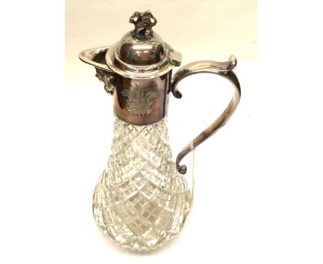 An Elizabeth II silver mounted cut glass claret jug, Mapin & Webb, 1981, Prince of Wales commemorative item