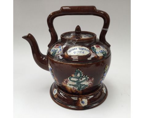A Bargeware teapot and stand 'Home Sweet Home' (2) 