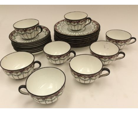 A 'Brisbane' tea service Adderleys china, circa June 1918 (24 pieces), eight cups, saucers and plates
