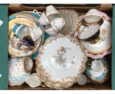 Assorted cups and saucers, Thomas Bavaria, Spode, Aynsley, Continental, etc, with assorted cabinet plates, severes, Limoges, 