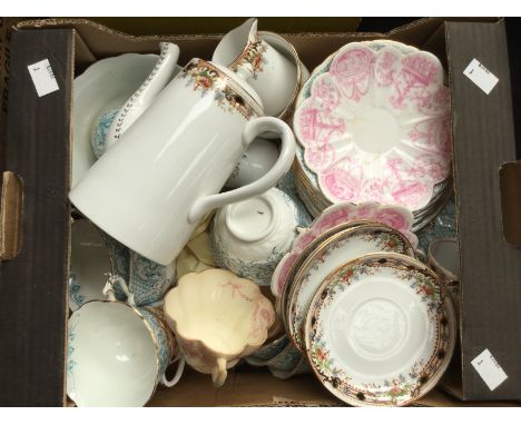 Collection of Victorian cups and saucers with a set of Wedgwood china 