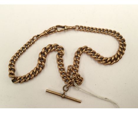 9ct gold fob chain, stamped 375, weighing approx 57.7 grams, approx length 16''