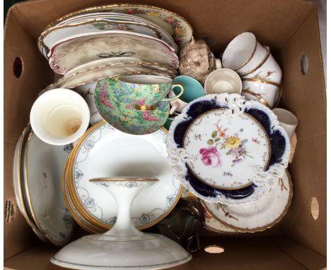 A part dessert service, together with Poole Pottery coffee wares, Sooty and Sweep mugs, Royal Tuscan tea wares etc (1 box)