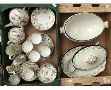 A Royal Worcester late Victorian part tea service, including teapot, hot water pot, cups, saucers, side plates, milk jug, wat