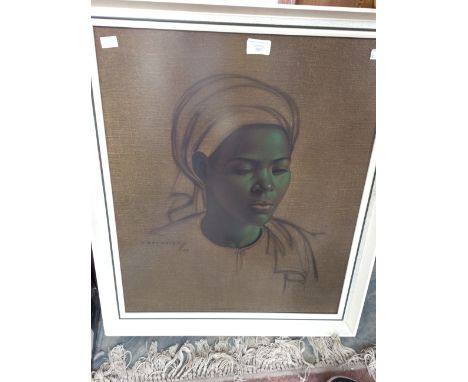 Tretchike print 'African Maiden' with printed signature and date, 1952, later print