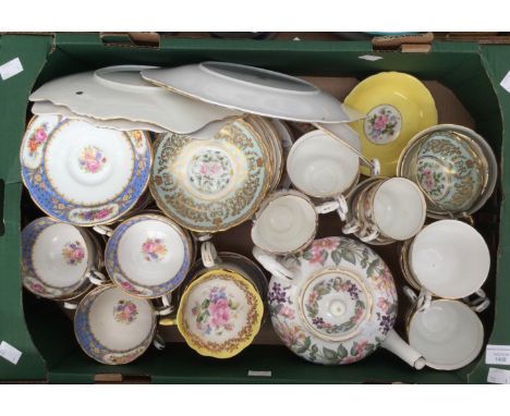 Paragon china Country Lane part tea service, including teapot, cake plate, milk, sugar, etc, with a further Paragon china par
