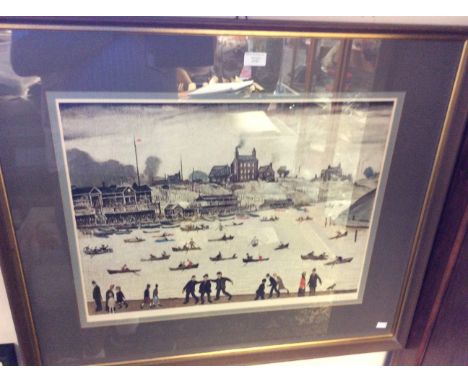 Laurence Stephen Lowry RA (1887-1976), Crime Lake, print, signed  in pencil L S Lowry, embossed paper, Adam Collection Ltd., 