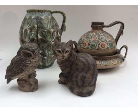 Denby and Poole Studio ware including Glyn Colledge, Poole Cat, etc, Poole Owl B Linley Adams (5) 