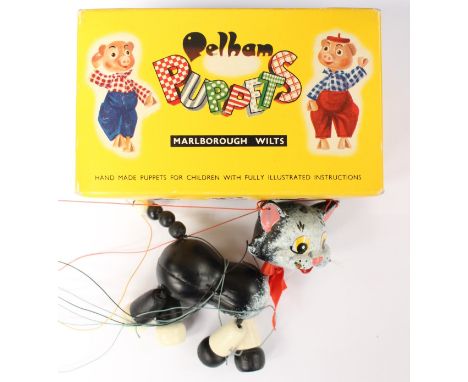 A Pelham puppet, cat, boxed 