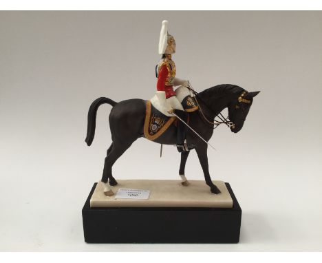Royal Worcester: 'The Life Guards' modelled by Doris Lindner, with plinth 