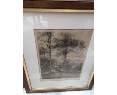 T. Sidney Cooper, a signed print and an Arthur Davies signed print, framed (2)