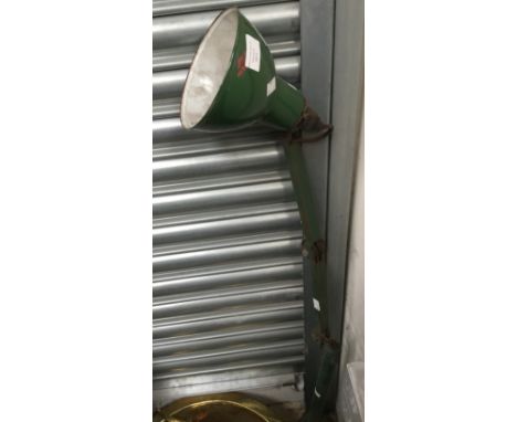 A green electric workshop lamp