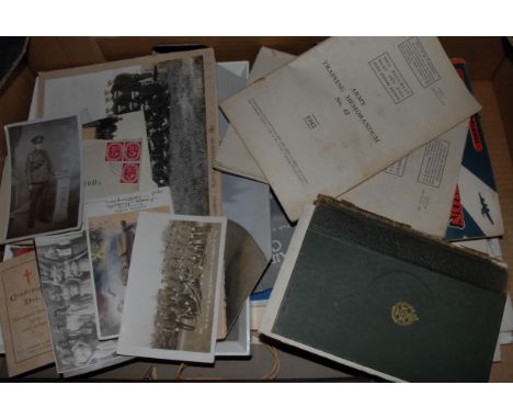 British Army and RAF militaria and ephemera, including photographs, postcards, training memorandum, maps, etc., early 20th ce